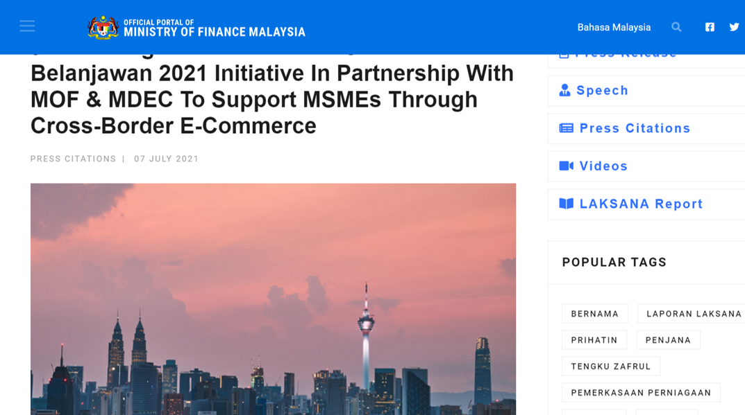 MOF Malaysia B2021 initiative on JDMas