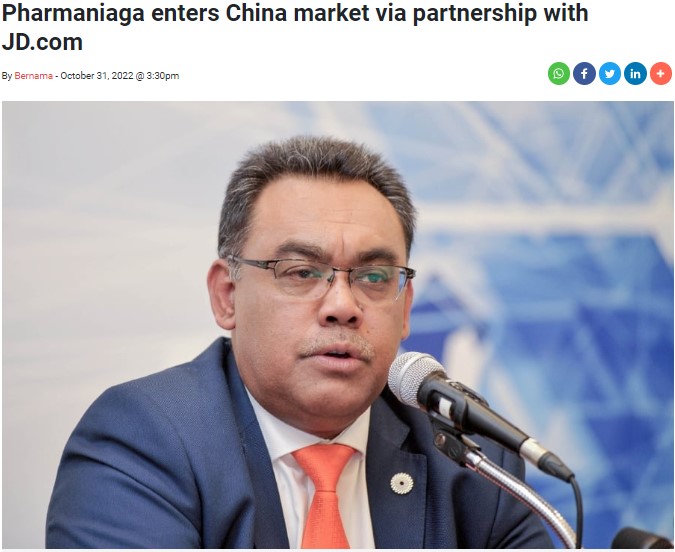 Pharmaniaga group managing director Datuk Zulkarnain Md Eusope said that the partnership would enable the company’s access to 570 million JD.com users and subsequently to a population of over 1.4 billion in China. NSTP/AIZUDDIN SAAD