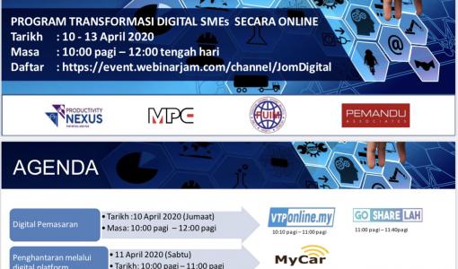 JDMas was invited to speak at MPC’s “Digital Transformation Programme for SMEs”, which was held during the MCO in April 2020. An audience of 283 people attended the session with JDMas.